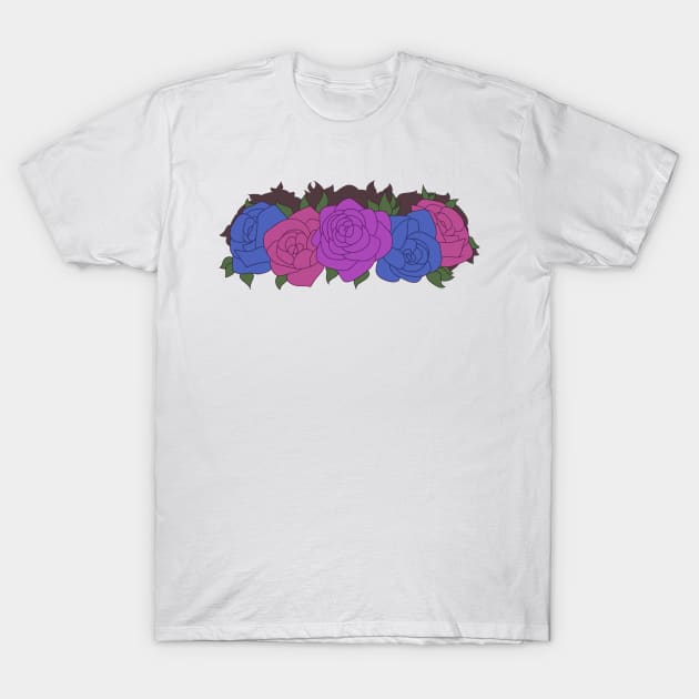 Bisexual Pride Flower Crown T-Shirt by celestialuka